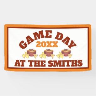Big Football Game Tailgate Party Chips Cheese Dip Banner
