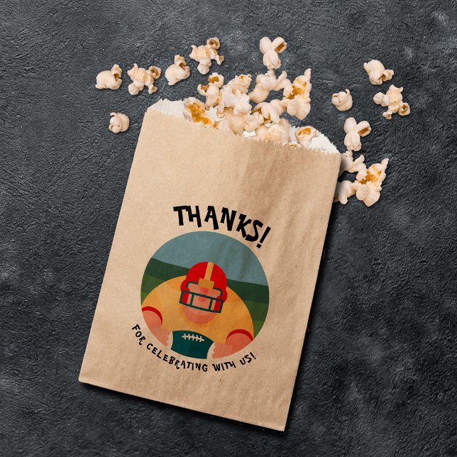 Big Football Player Super Sports Fan Favour Bags (Big football player super sports fan paper favor bags)
