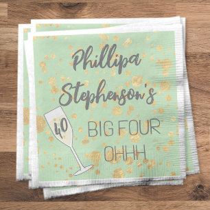 Big Four-Ohhh Birthday serviettes 40 & Fabulous! Napkin