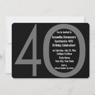 Big Four Zero Birthday Party Invitations