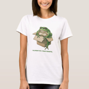 Big Frog in Small Box – I Almost Fit Meme Design T-Shirt