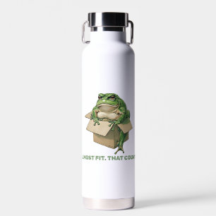 Big Frog in Small Box – I Almost Fit Meme Design Water Bottle