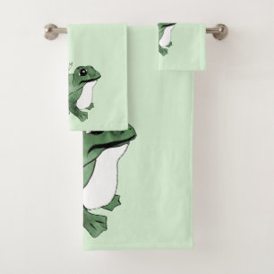 Big Frog Little Japanese Frog Toad 19th Century  Bath Towel Set