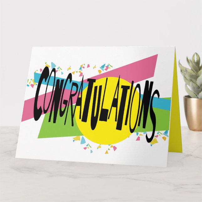 BIG Fun Colourful Congratulations Celebration 8x10 Card (Small Plant)