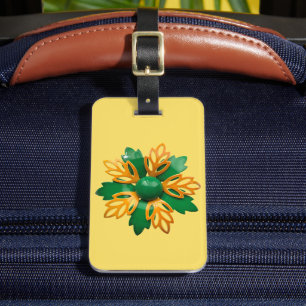 Big Funky Groovy Daisy Blossom MOD Retro Flower Luggage Tag