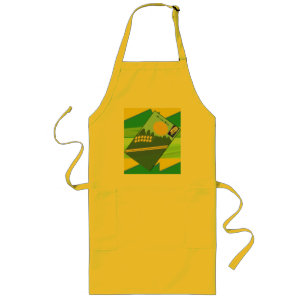 Big Funny Eggs Crossing the Road Long Apron