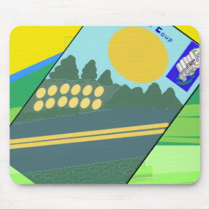 Big Funny Eggs Crossing the Road Mouse Mat