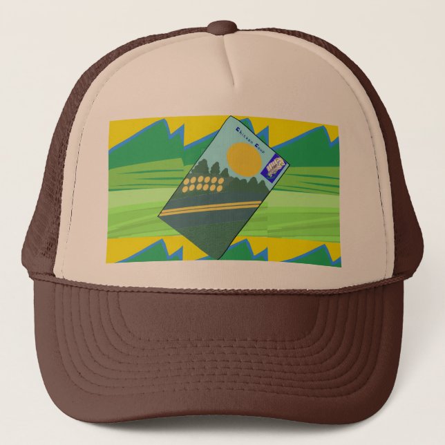 Big Funny Eggs Crossing the Road Trucker Hat (Front)