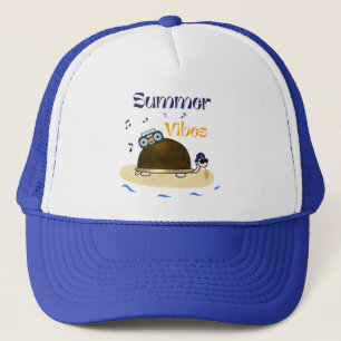 Big funny turtle trucker hat