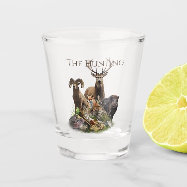 Big Game Hunting Shot Glass (Front)