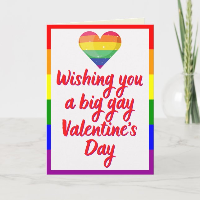 Big Gay Day LGBT Pride Themed Valentine Card (Front)