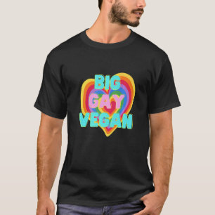 Big Gay Vegan Lgbtq Pride Ally Rainbow Flag T-Shirt