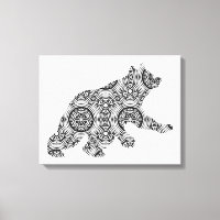 Big Geometric Bear Art Adult Colouring Page