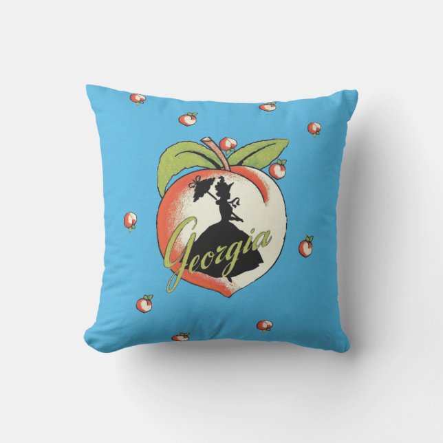 Big Georgia Peach Silhouette Southern Lady Parasol Cushion (Front)