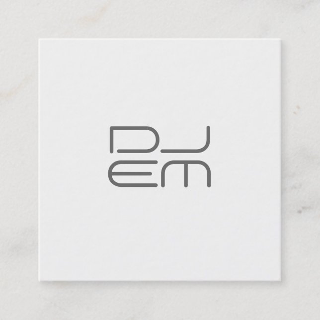 Big giant initials modern square business card (Front)