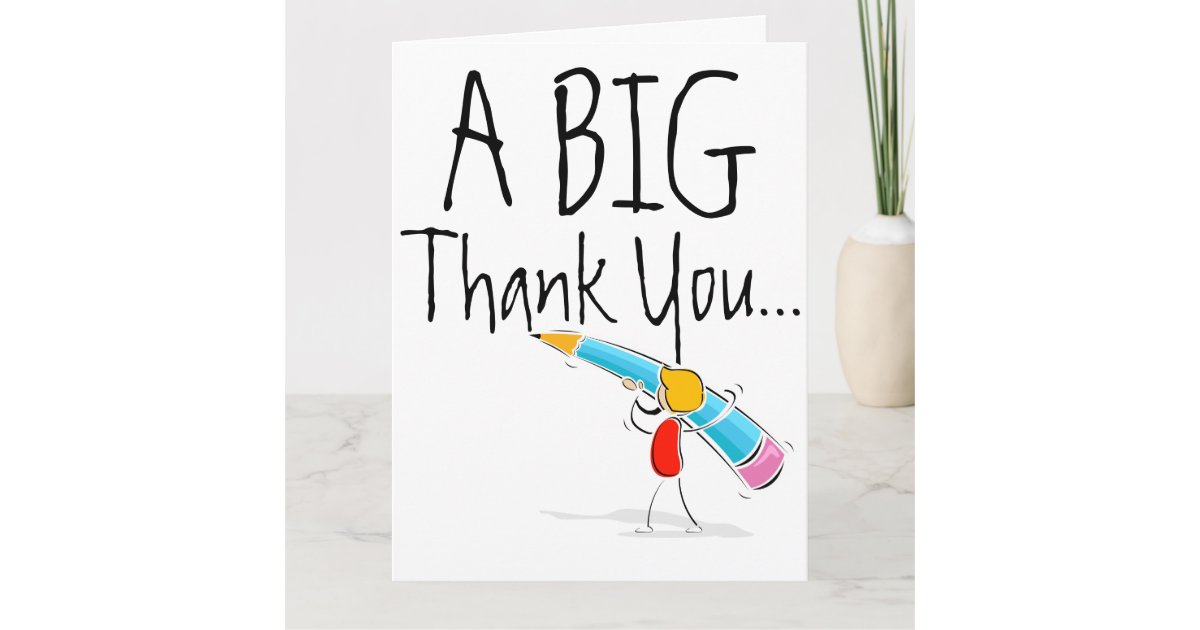 Big Giant Thank You Card Zazzle.co.uk