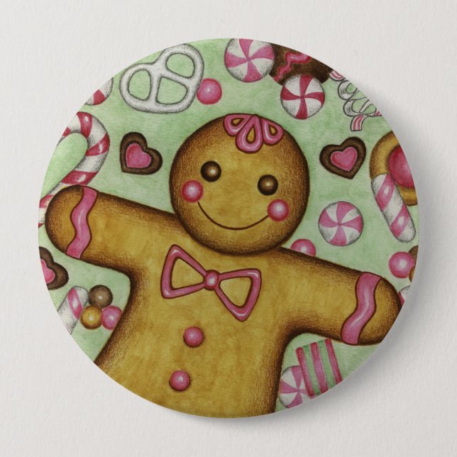 Big Gingerbread Close Up Button (Front)
