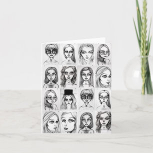Big Girl Drawings Greeting Card