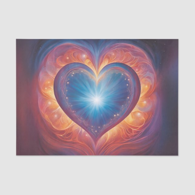 Big Glowing Heart Decoupage Tissue Paper (Front)