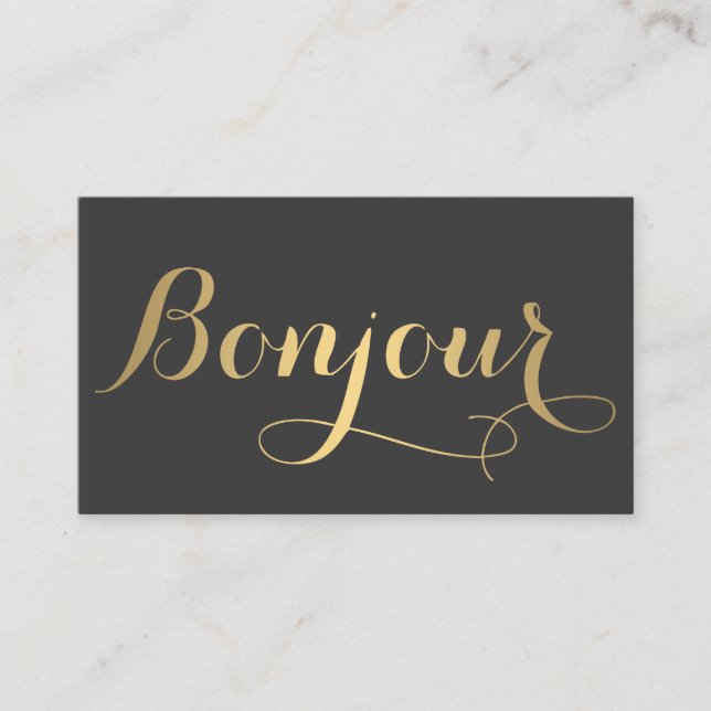 Big Gold Bonjour II Simply Stated Business Card (Front)