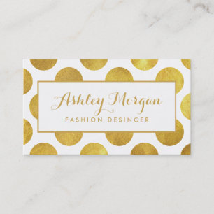 Big Gold Glitter Polka Dots - Unique and Stylish Business Card