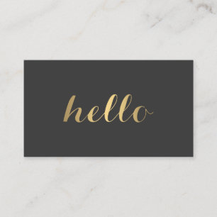 Big Gold Hello II Simply Stated Business Card