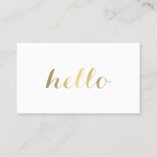 Big Gold Hello Simply Stated Business Card
