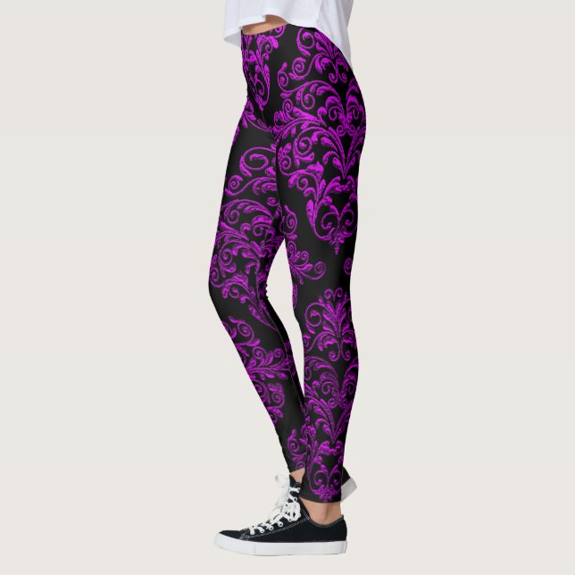 Big Gothic II Damask Elegant Leggings (Left)