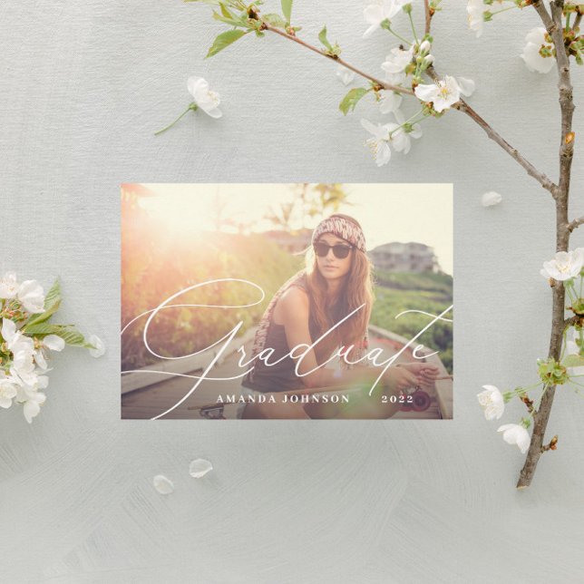 Big Graduate Script Photo Graduation Invitation (Creator Uploaded)