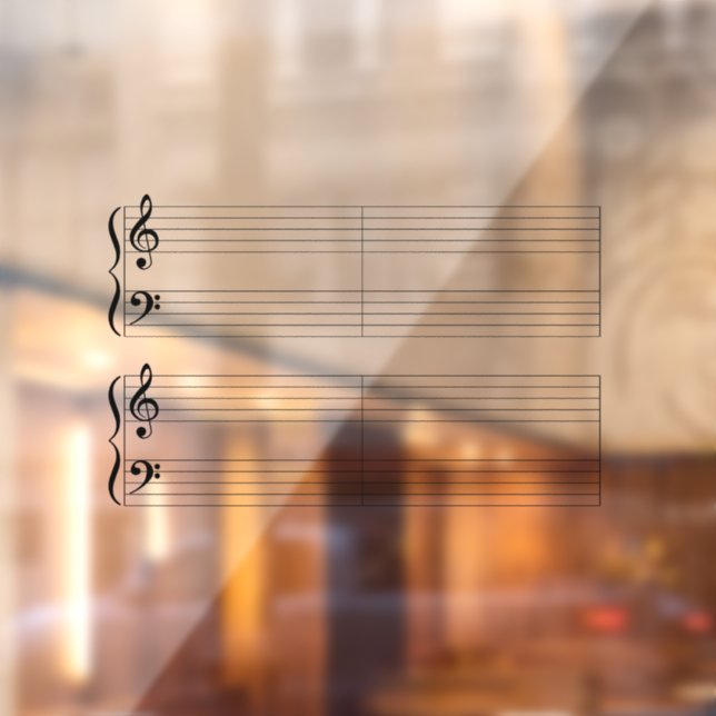 Big Grand Staff Piano Music Theory Writable Window Cling (Sheet 2)