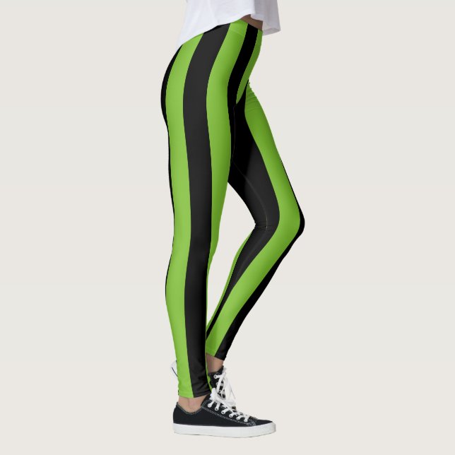 Big Green Black Stripes Leggings (Right)