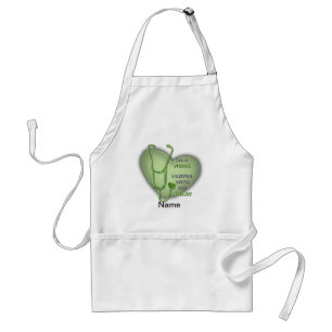Big green heart nurse  standard apron