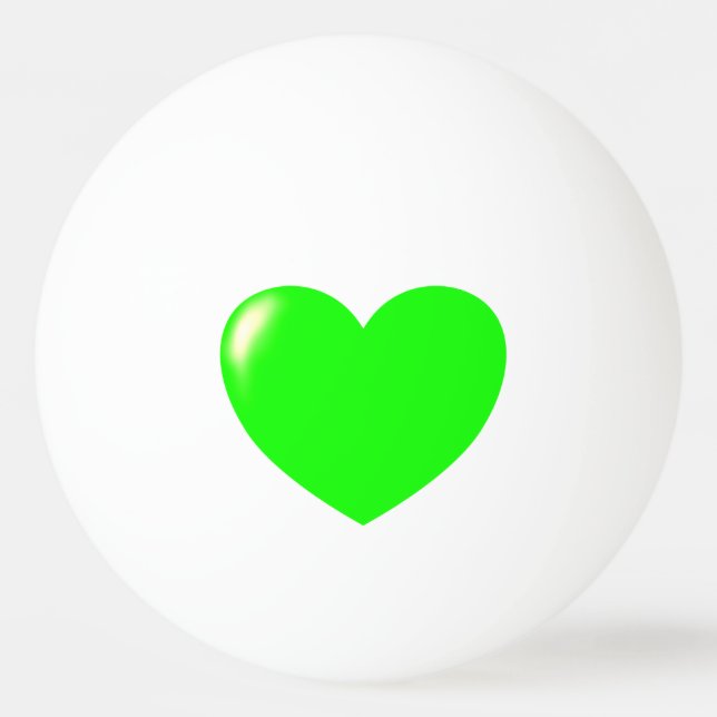 Big Green Heart Ping Pong Ball (Front)