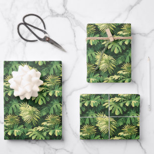 Big Green Leaves Wrapping Paper Sheet