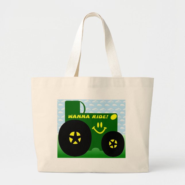 BIG GREEN TRACTOR LARGE TOTE BAG (Front)