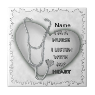 Big grey heart nurse  tile