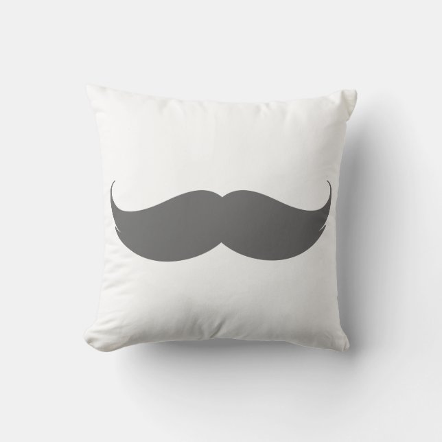 Big Grey Moustache Cushion (Front)