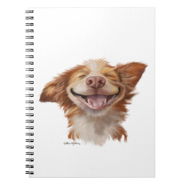 Big Grin Dog Cartoon Notebook (Front)