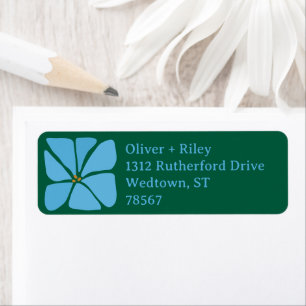 Big Groovy Flower Return Address Label
