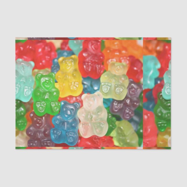 Big gummy bears pattern for big & small,candy,fun, tissue paper (Front)