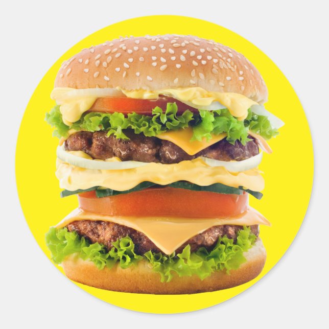 Big Hamburger Classic Round Sticker (Front)