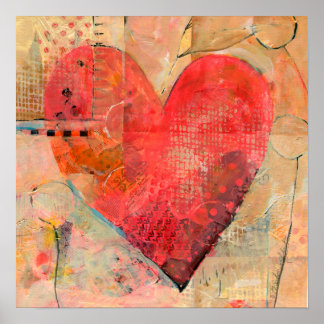 Big Happy Heart  Mixed Media Art Poster