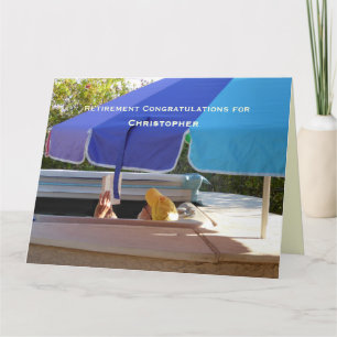 Big Happy Retirement Congratulations Hot Tub Name Card