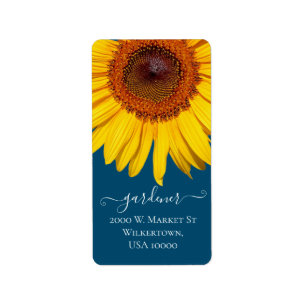 Big Happy Sunflower Return Address Label