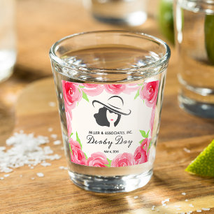 Big Hat Lady and Roses Derby Day Favor Shot Glass