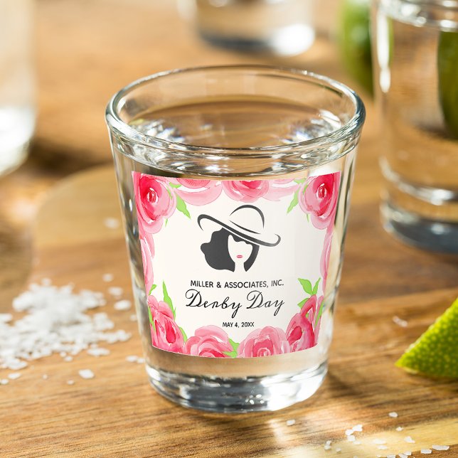 Big Hat Lady and Roses Derby Day Favor Shot Glass (Creator Uploaded)