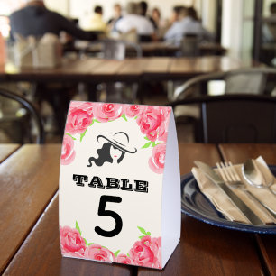 Big Hat Lady and Roses Derby Party Table Number