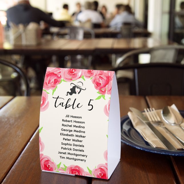 Big Hat Lady and Roses Derby Party Table Number (Insitu(Restaurant))