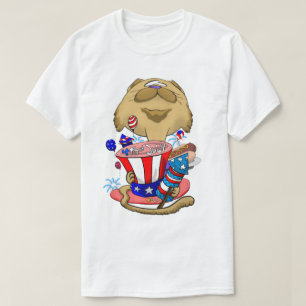 Big Head 4th of July Cat T-Shirt
