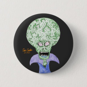 Big head alien sci-fi cartoon 6 cm round badge